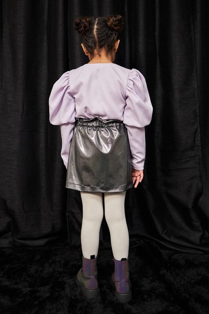 Metallica – Purple Top & Skirt Set for Girls | PNK – Isha Arora India