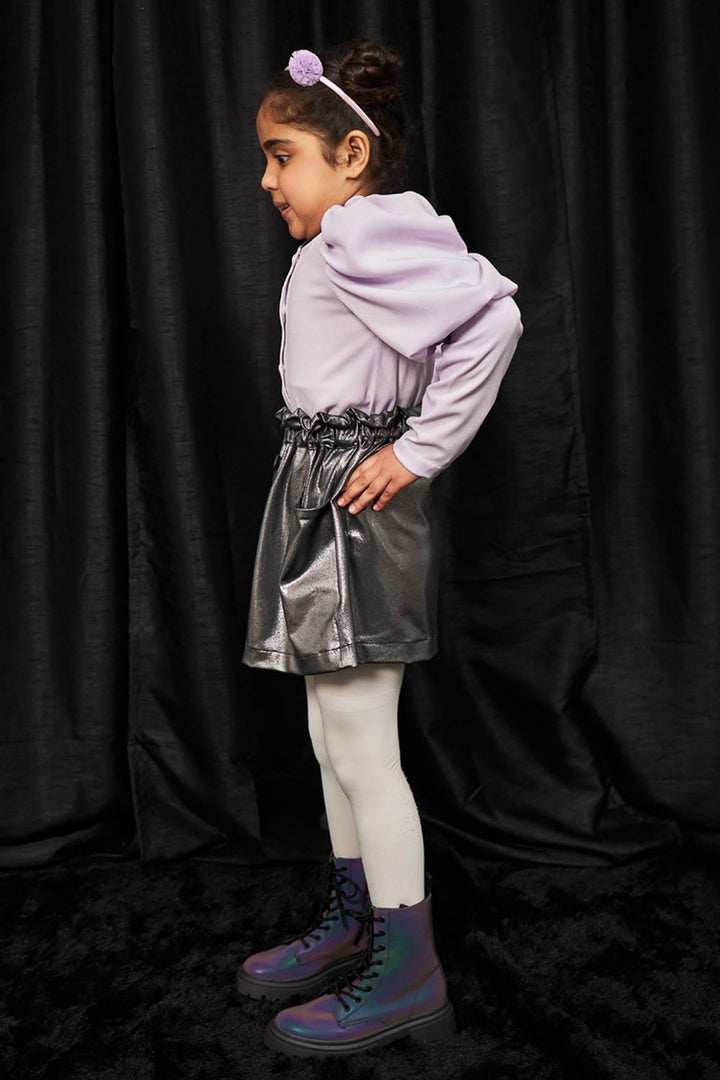 Metallica – Purple Top & Skirt Set for Girls | PNK – Isha Arora India