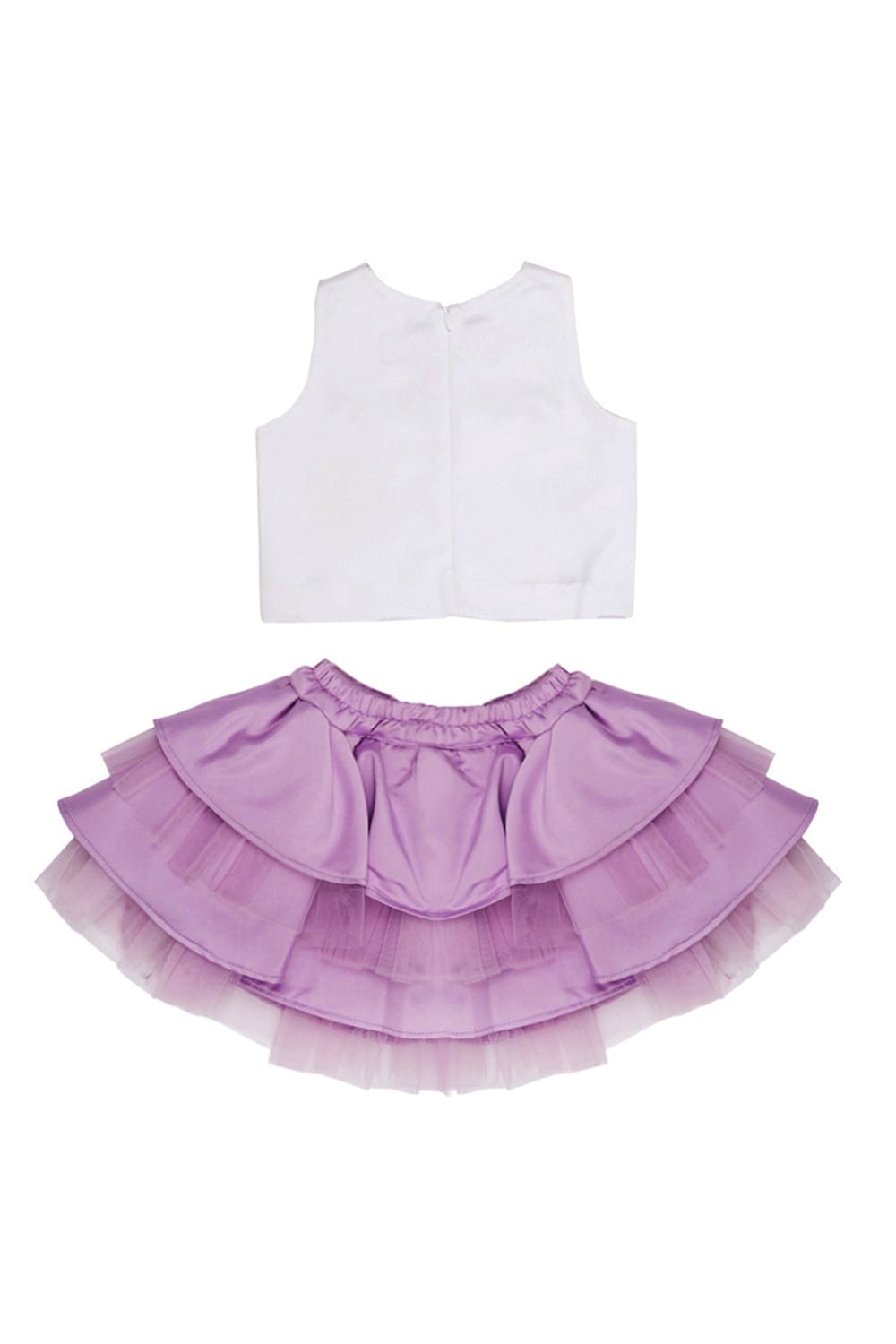 Unicorn Eyes Top With Flared Skirt Set – Purple Top & Skirt Set for Girls | PNK – Isha Arora India